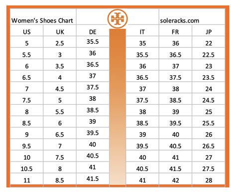 tory burch foot measurements.